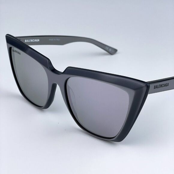 SALE! NEW Balenciaga BB0046S 006 Silver Mirrored Square Cat Eye Women Sunglasses main image 9